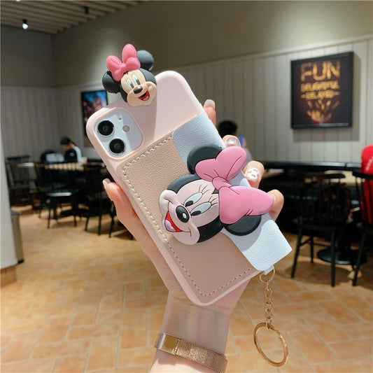 Mickey and Minnie card coin purse phone case